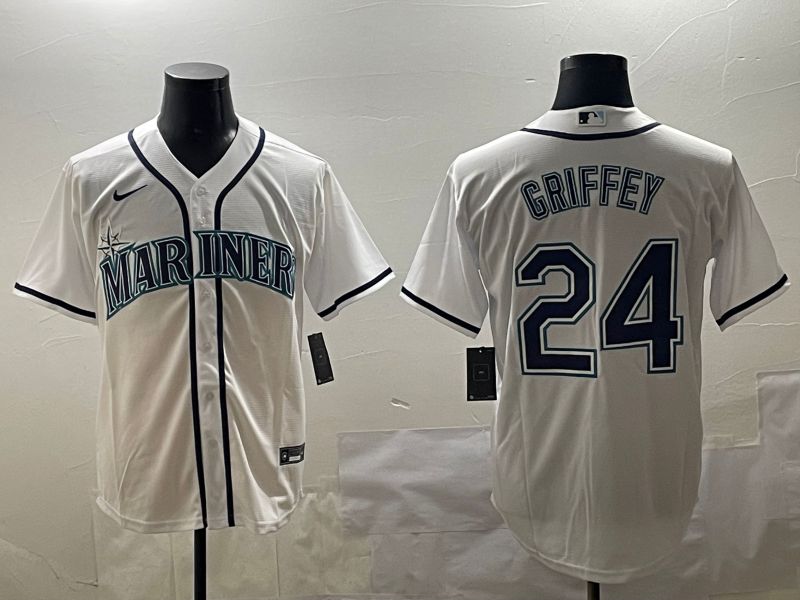 Men Seattle Mariners #24 Griffey White Game 2025 Nike MLB Jersey style 1